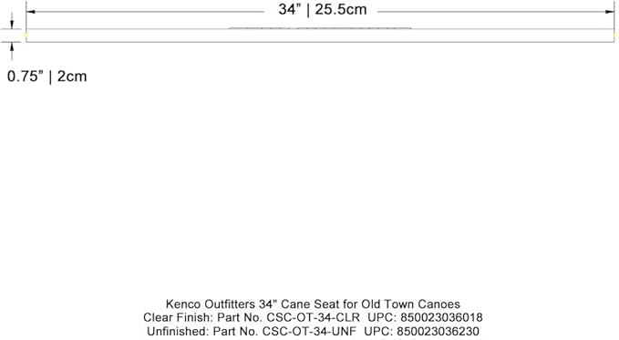 Kenco Outfitters 34" Cane Seat for Old Town Canoes - Unfinished