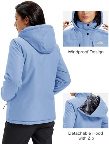 MAGCOMSEN Womens Winter Coats Waterproof Ski Snow Jackets Warm Thermal Coat