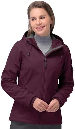 33,000ft Women's Softshell Jacket Waterproof Hooded Fleece Lined Rain Coat