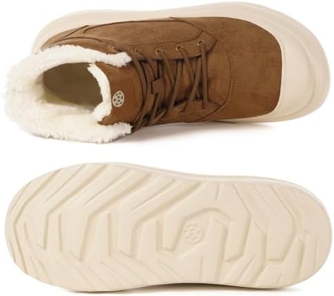 Eagsouni Womens Snow Boots Suede Leather Winter Shoes