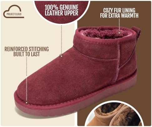Project Cloud 100% Genuine Leather Womens Boots Ankle Boots for Women Shoes