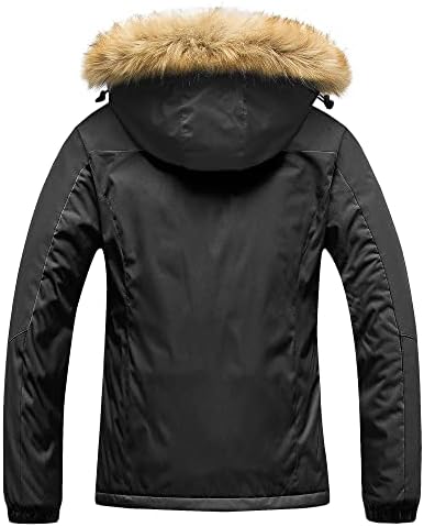 Pursky Women's Waterproof Ski Jacket Winter Snow Coats Fur Hooded Raincoat Parka