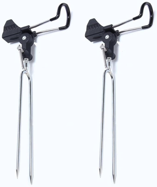 Stedan 2 Pack Fishing Rod Holders, Ground Fishing Rod Pole Brackets, 360 ° Adjustable & Detachable Easy to Carry Folding Fishing Equipment on Lakes, Rivers
