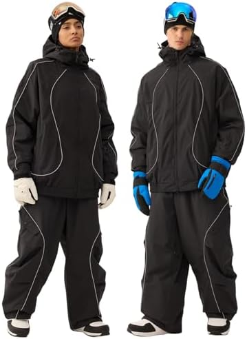 GSOU SNOW Ski Jacket Womens Men Baggy Snowboard Jacket 20K Waterproof