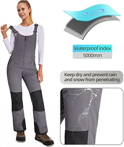 BenBoy Women's Snow Bibs Ski Waterproof Windproof Overalls