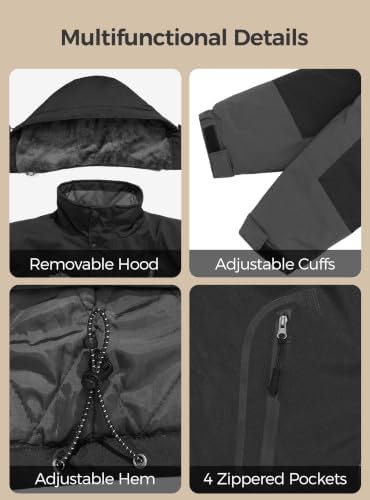 Wantdo Men's Ski Jacket Waterproof Warm Winter Snow Coat Snowboard Jacket