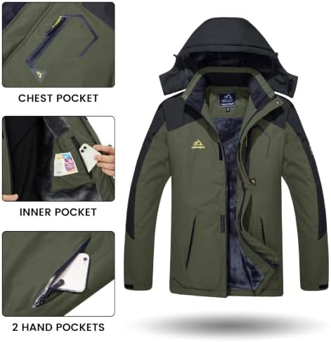 TACVASEN Men's Winter Skiing Jackets Waterproof Thermal Snowboard Coats