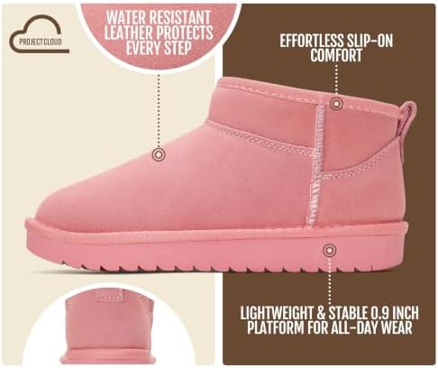 Project Cloud 100% Genuine Leather Womens Boots Ankle Boots for Women Shoes