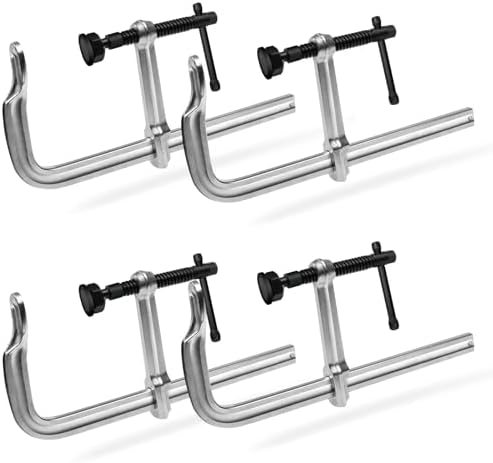 Heavy-Duty 12-Inch F-Clamps, 4-Pack, 3450 Lbs Forged Alloy Steel
