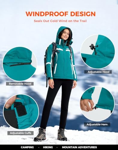 Wantdo Women's Waterproof Ski Jacket Warm Snow Winter Coat Snowboard Jacket
