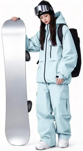 Women's Snow Snowboard Suits Insulated Snowsuits Baggy Ski Jacket and Pants