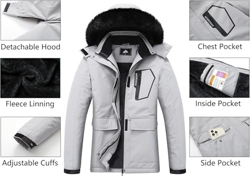 MOERDENG Women's Ski Jacket Waterproof Warm Winter Coat