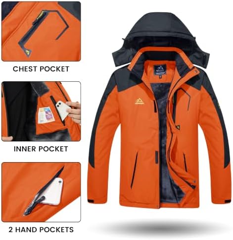 TACVASEN Men's Winter Skiing Jackets Waterproof Thermal Snowboard Coats