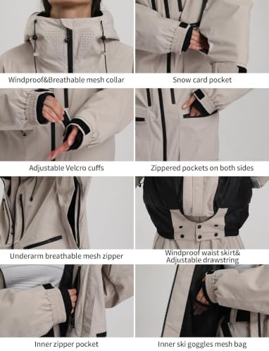 GSOU SNOW Mens Baggy Snowboard Jacket Womens Ski Snow Jacket Waterproof