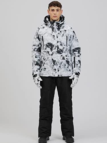 Men's Jacket and Pants Set Insulated Waterproof Waterproof Snowboard Snowsuits for Snow Sport