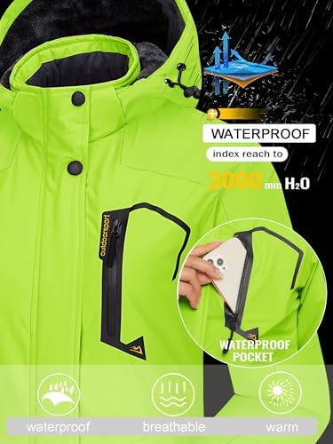 TACVASEN Women's Winter Coats Waterproof Snow Ski Jacket Warm Fleece