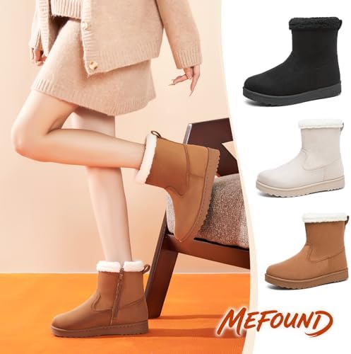 Women's Snow Winter Boots Fuzzy Ankle Booties WithZipper