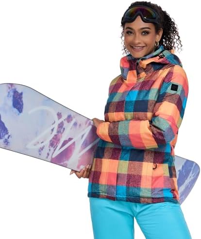 HOTIAN Women's 2 Piece Ski Jackets and Pants Set Skisuit Colorful Waterproof Windproof Insulated Snowsuit Snowboarding Coat