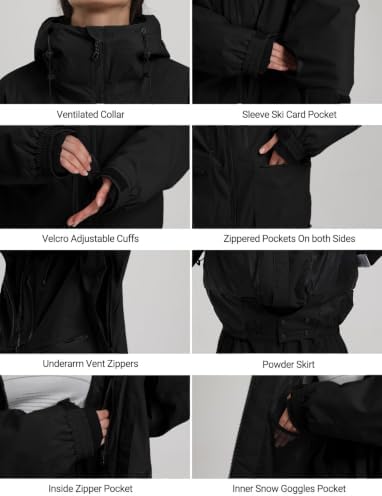 GSOU SNOW Mens Baggy Snowboard Jacket Womens Ski Snow Jacket Waterproof