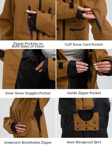 GSOU SNOW Snowboard Jacket Mens Womens Ski Jacket Baggy Snow Hoodie Coat