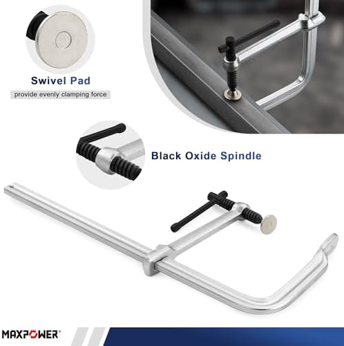 MAXPOWER Deeper Throat F Clamp, 7-1/8" Throat, 15-5/8" Opening