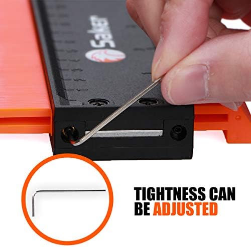 Saker Contour Gauge Duplication-Adjustable Lock-Precisely Copy Irregular Shape-Irregular Woodworking Tracing-Must Have Tool for DIY Handyman Men Husband Dad 10 Inch+5 Inch