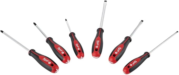 Milwaukee 48-22-2706 6Piece Phillips and Slotted Head Screwdriv Ing Set W/Magnetic Tips and Trilobe Handles