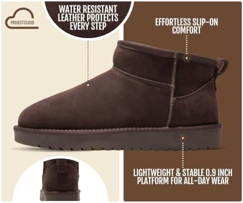 Project Cloud 100% Genuine Leather Womens Boots Ankle Boots for Women Shoes