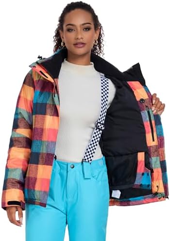 HOTIAN Women's 2 Piece Ski Jackets and Pants Set Skisuit Colorful Waterproof Windproof Insulated Snowsuit Snowboarding Coat