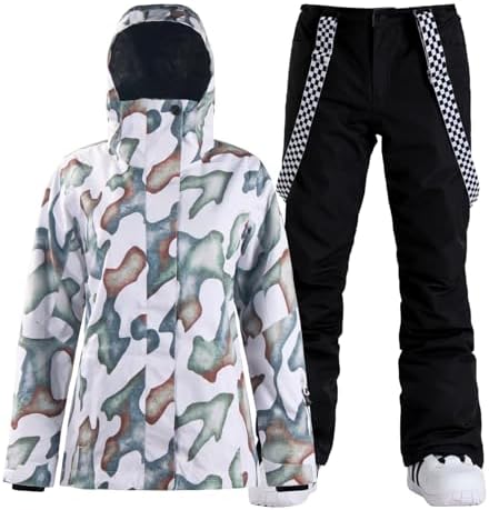 GSOU SNOW Women's Ski Jacket and Pants Set Snowboard Suit Waterproof