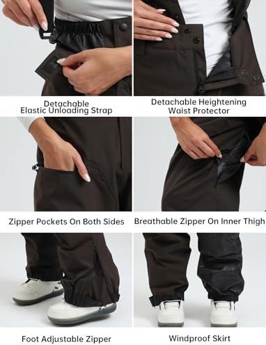 GSOU SNOW Mens Womens Snowboard Pants-Baggy Ski Snow Bibs