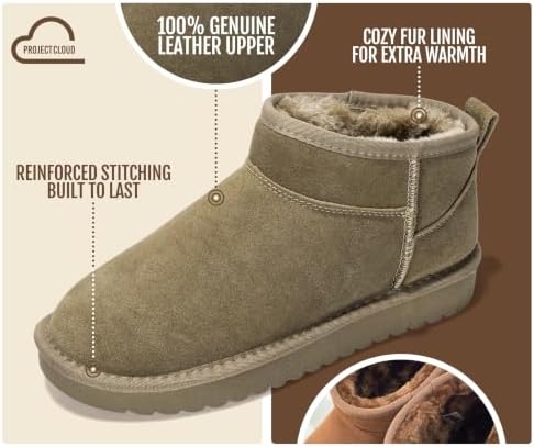 Project Cloud 100% Genuine Leather Womens Boots Ankle Boots for Women Shoes