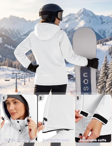 TACVASEN Women's Snow Ski Jacket Winter Warm Fleece Coat with Hood