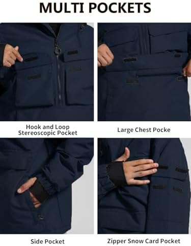 GSOU SNOW Men Snowboard Jacket Ski Snow Jacket Pullover Waterproof