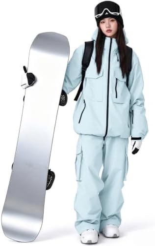 Women's Snow Snowboard Suits Insulated Snowsuits Baggy Ski Jacket and Pants