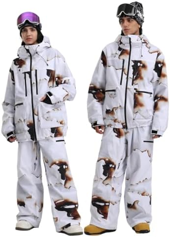 GSOU SNOW Mens Baggy Snowboard Jacket Womens Ski Snow Jacket Waterproof