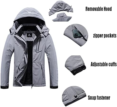 MOERDENG Women's Waterproof Warm Ski Coat Windproof Outdoor Winter Jacket