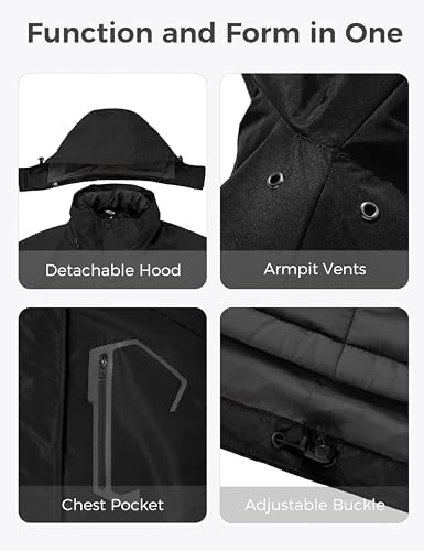 wantdo Women's 3 in 1 Ski Jacket Waterproof Winter Coat Snowboard Jackets
