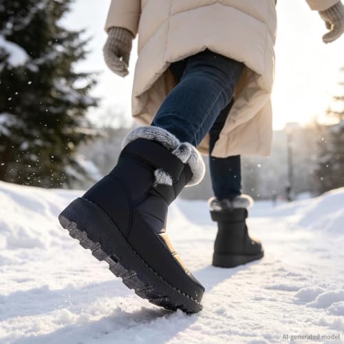 WYGRQBN Women's Winter Snow Boots Waterproof Non Slip Warm