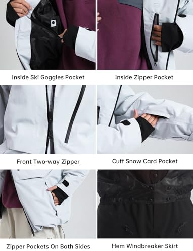 GSOU SNOW Men's Snowboard Jacket Waterproof Ski Coat Winter Snow Shell