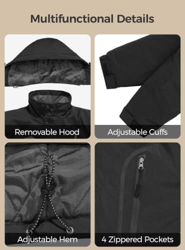 Wantdo Men's Ski Jacket Waterproof Warm Winter Snow Coat Snowboard Jacket