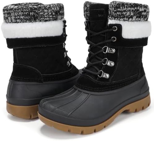 Womens Duck Boots Waterproof Winter Snow Mid-Calf Booties for Cold Weather