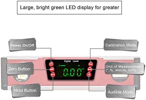 10-Inch Digital Torpedo Level and Protractor | Neodymium Magnets | Bright LED Display | V-GROOVE MAGNETIC BASE | IP54 Dust/Water Resistant smart level with Carrying Bag