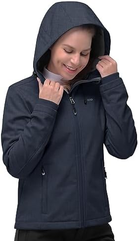 33,000ft Women's Softshell Jacket Waterproof Hooded Fleece Lined Rain Coat