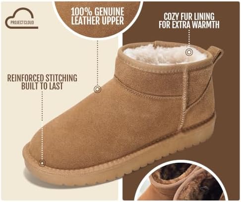 Project Cloud 100% Genuine Leather Womens Boots Ankle Boots for Women Shoes