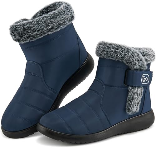 Winter Snow Boots for Women: Comfortable Warm Fur Lined Ankle Booties Non Slip Waterproof Boots for Outdoor Walking