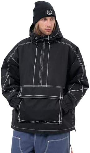 SNOWVERB Baggy Snowboard Hooded Jacket Ski Snow Cargo Coat for Mens Womens