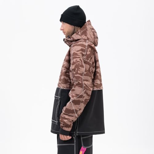 SNOWVERB Baggy Snowboard Hooded Jacket Ski Snow Cargo Coat for Mens Womens