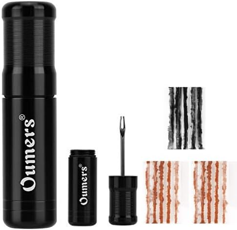 Oumers Tubeless Bike Tire Repair Tool Kit, Bike Tire Punctures with 5PCS Bacon Strips Plus Insertion Tool Tire Repair Fork Reamer