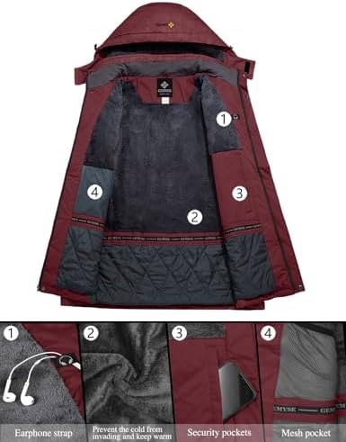 GEMYSE Women's Waterproof Ski Jacket Warm Winter Coat with Detachable Hood